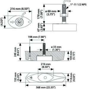 Airmar B265c-Lm Bronze Th Low Medium Chirp Mix-N-Match Transducer