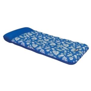 Aqua Leisure Supreme Oversized Controued Lounge Hibiscus Pineapple Royal Blue W/Docking Attachment