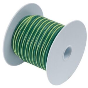 Ancor Green W/Yellow Stripe 10 Awg Tinned Copper Wire - 25'