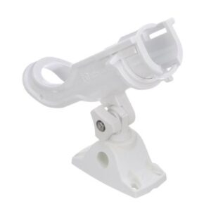Attwood Heavy-Duty Adjustable Rod Holder W/Combo Mount - White