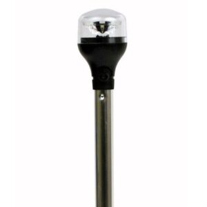 Attwood Lightarmor All-Around Light - 12" Aluminum Pole - Black Vertical Composite Base W/Adapter