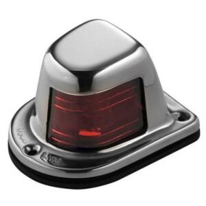 Attwood 1-Mile Deck Mount, Red Sidelight - 12v - Stainless Steel Housing