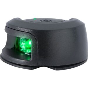Attwood Lightarmor Deck Mount Navigation Light - Black Composite - Starboard (Green) - 2nm