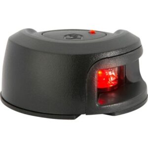 Attwood Lightarmor Deck Mount Navigation Light - Black Composite - Port (Red) - 2nm