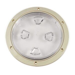 Beckson 8" Clear Center Screw-Out Deck Plate - Beige