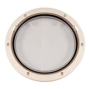 Beckson 8" Clear Center Pry-Out Deck Plate - Beige