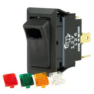Bep Spst Rocker Switch - 1-Led W/4-Colored Covers - 12v/24v - On/Off