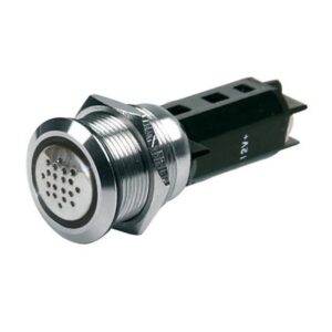 Bep 12v Buzzer W/Red Led Warning Light - Stainless Steel