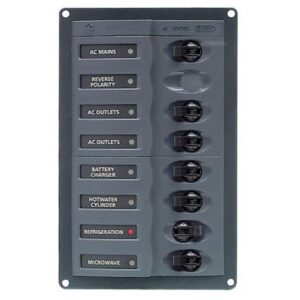 Bep Ac Circuit Breaker Panel W/O Meters, 6 Way W/Double Pole Mains