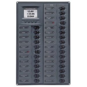 Bep Millennium Series Dc Circuit Breaker Panel W/Digital Meters, 28sp Dc12v