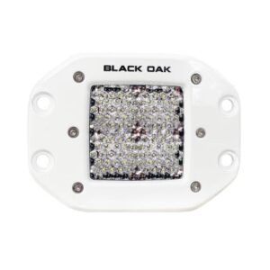 Black Oak 2" Marine Flush Mount Led Pod Light - Diffused Optics - White Housing - Pro Series 3.0