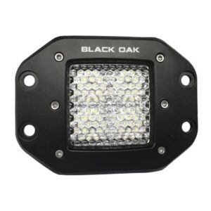 Black Oak 2" Flush Mount Led Pod Light - Flood Optics - Black Housing - Pro Series 3.0
