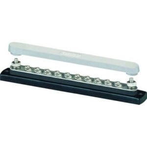 Blue Sea 2312, 150 Ampere Common Busbar 20 X 8-32 Screw Terminal With Cover