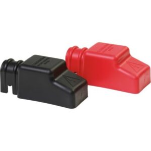 Blue Sea 4018 Square Cablecap Insulators Pair Red/Black