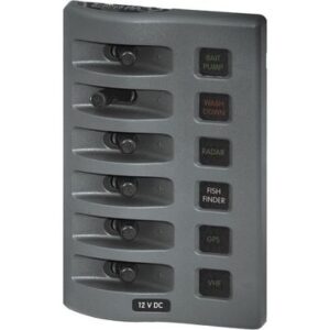 Blue Sea 4306 Weatherdeck Water Resistant Fuse Panel - 6 Position - Grey