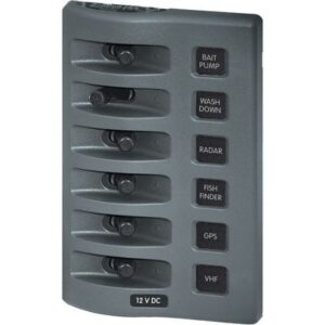 Blue Sea 4307 Weatherdeck 12v Dc Waterproof Switch Panel - 6 Position