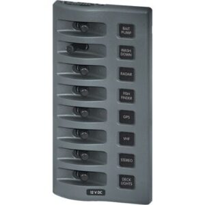 Blue Sea 4309 Weatherdeck 12v Dc Waterproof Switch Panel - 8 Position