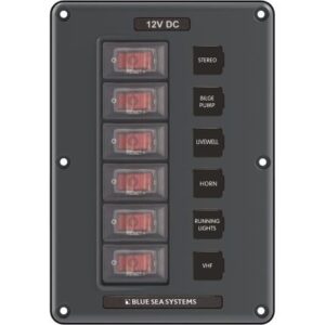 Blue Sea 4322 Circuit Breaker Switch Panel 6 Position - Gray