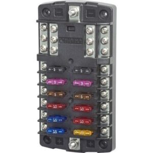 Blue Sea 5031 St Blade Fuse Block W/O Cover - 12 Circuit W/Negative Bus