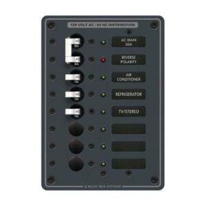 Blue Sea 8027 Ac Main +6 Position Breaker Panel - White Switches