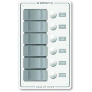 Blue Sea 8273 Water Resistant Panel - 6 Position - White - Vertical
