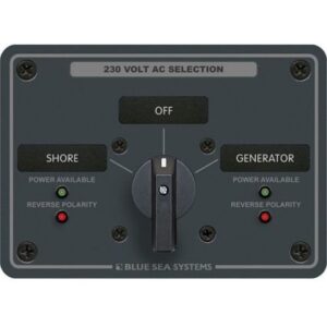 Blue Sea 8359 Ac Rotary Switch Panel 30 Ampere 2 Positions + Off, 2 Pole