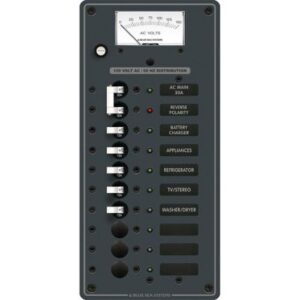 Blue Sea 8488 Breaker Panel - Ac Main + 8 Positions - White
