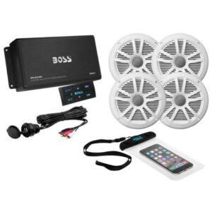 Boss Audio Ask904b.64 4 Channel Amplifier & 2 Pairs Of 6.5" Speaker Kit - White