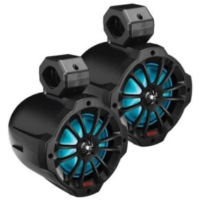Boss Audio 6.5" B62rgb Amplified Rgb Waketower Speakers - Matte Black - 750w