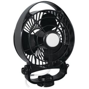 Seekr By Caframo Maestro 12v 3-Speed 6" Marine Fan W/Led Light - Black