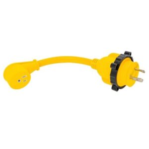 Camco 30am/15af Power Grip Marine 12" Dogbone - M-Locking/90f Adapter