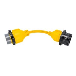 Camco 50am/30af Power Grip Marine 12" Locking Adapter - M-Lock/F-Locking Adapter