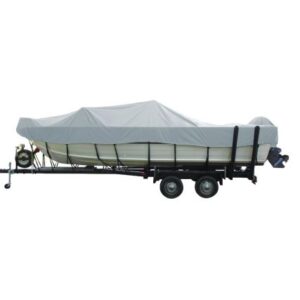 Carver Performance Poly-Guard Wide Series Styled-To-Fit Boat Cover F/16.5' Aluminum V-Hull Boats W/Walk-Thru Windshield - Grey