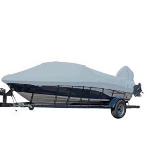 Carver Sun-Dura Styled-To-Fit Boat Cover F/18.5' V-Hull Runabout Boats W/Windshield & Hand/Bow Rails - Grey