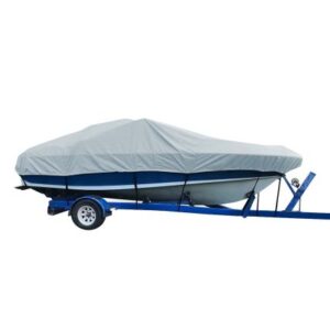 Carver Sun-Dura Styled-To-Fit Boat Cover F/18.5' V-Hull Low Profile Cuddy Cabin Boats W/Windshield & Rails - Grey