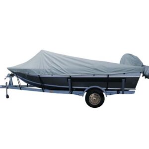 Poly-Flex Ii Styled-To-Fit Boat Cover F/17.5' Aluminum Boats W/High Forward Mounted Windshield - Grey