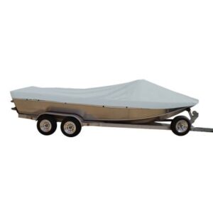 Carver Sun-Dura Extra Wide Series Styled-To-Fit Boat Cover F/21.5' Sterndrive Aluminum Boats W/High Forward Mounted Windshield - Grey