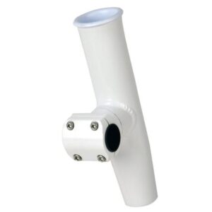 C.E. Smith Adjustable Mid Mount Rod Holder - 1.66" Or 1-1/2" Od - White Powder Coat Aluminum With Sleeve & Hex Key