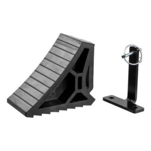 Curt Hd Rubber Wheel Chock W/Handle & Single Trailer Mount