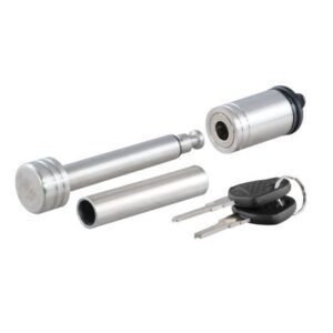 Curt 1/2" Hitch Lock W/5/8" Adapter - 1-1/4" Or 2" Receiver - Barbell- Stainless Steel