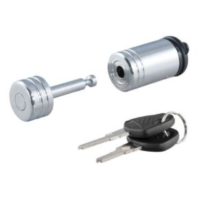 Curt Coupler Lock - 1/4" Pin - 7/8" Latch Span - Barbell - Chrome