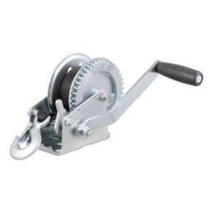 Curt Hand Crank 1400 Lb. Winch W/20' Strap & 7-1/2" Handle