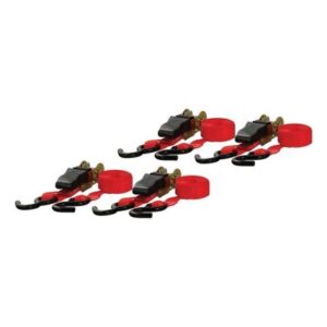 Curt 16' Red Cargo Straps W/"S" Hooks - 500 Lbs - 4 Pack