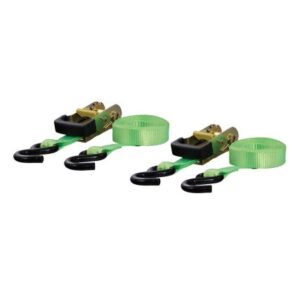 Curt 16' Lime Green Cargo Straps W/"S" Hooks - 1,100 Lbs - 2 Pack