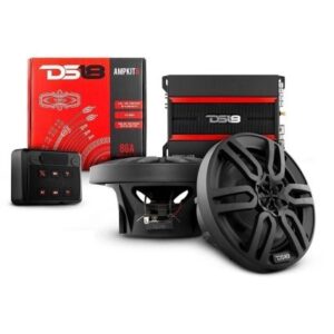 Ds18 Golf Cart Package W/6.5" Black Speakers, Amplifier, Amp Kit & Bluetooth Remote