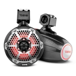 Ds18 X Series Hydro 6.5" Wakeboard Pod Tower Speaker W/Rgb Led Light - Black Carbon Fiber