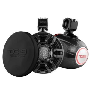 Ds18 Hydro 8" Marine Tower Speakers W/Rgb Led Lights & Pro Audio Loudspeakers - Carbon Fiber