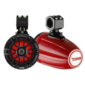 Ds18 X Series Hydro 6.5" Wakeboard Pod Tower Speakers W/Rgb Led Light - 300w - Red