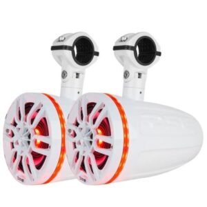 Ds18 Hydro 6.5" Neodymium Wakeboard Speakers With 1" Driver And Rgb Led Lights - 450w - White