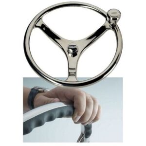 Edson 13" Ss Comfort Grip Powerwheel Steering Wheel W/Powerknob
